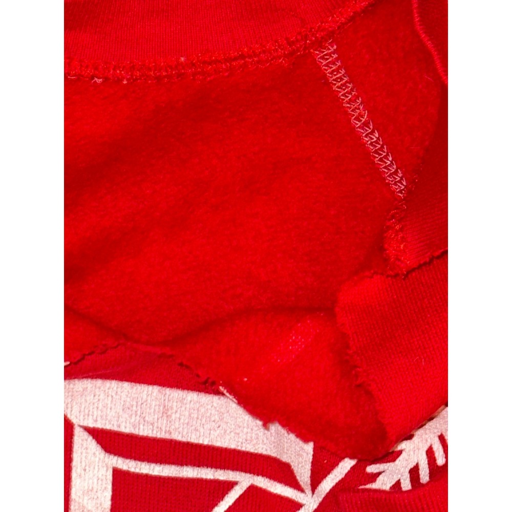 Vintage Red Patriots Baseball Graphic Sweatshirt Cut Neck Raglan Fleece - Picture 3 of 4